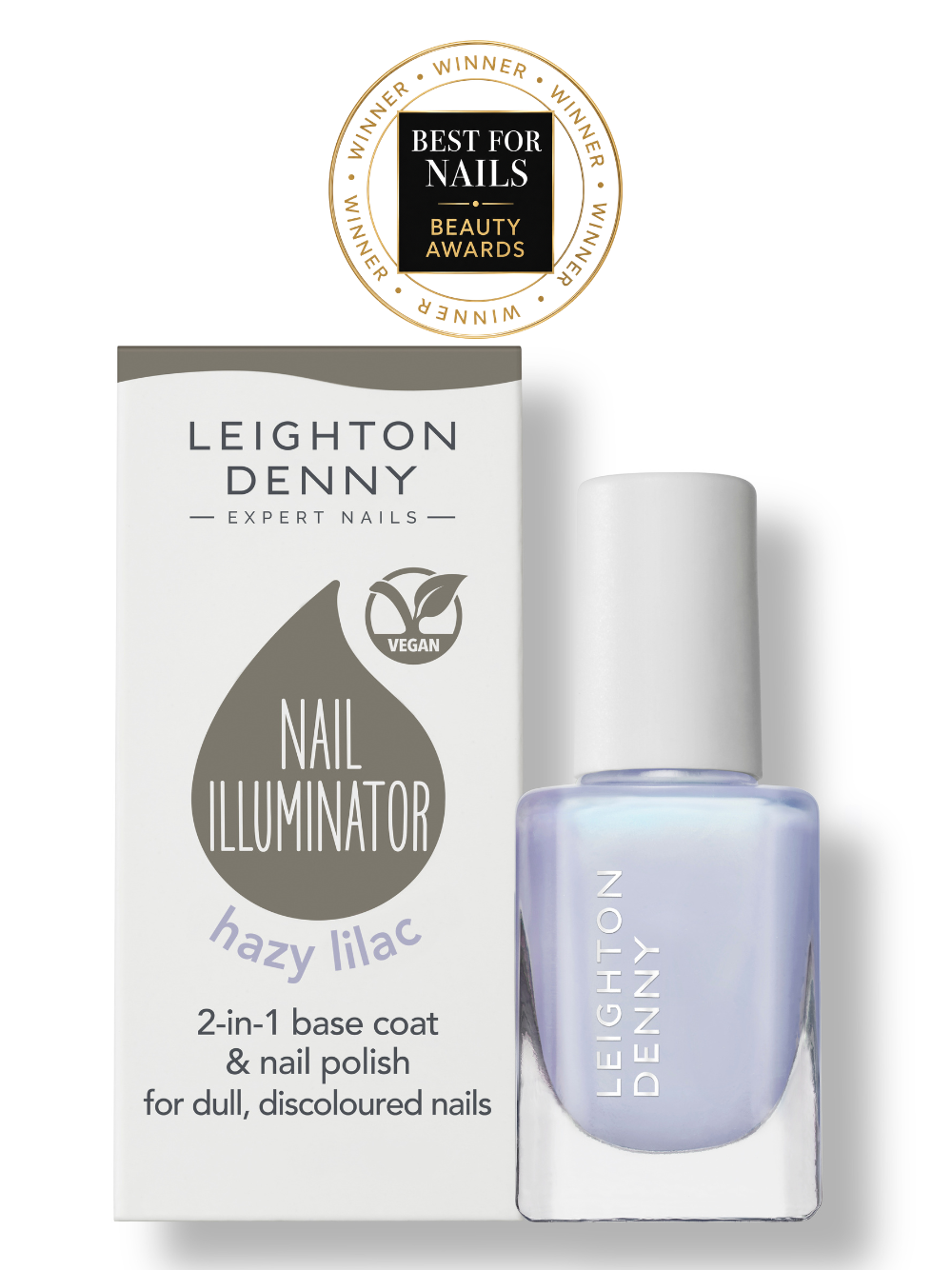 Nail Illuminator Hazy Lilac | nail polish & brightening treatment base coat
