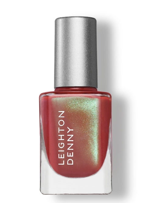 Leighton Denny Blaze metallic terracotta red nail polish