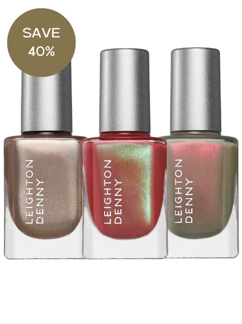 Leighton Denny multidimensional nail polish gift set metallic and chromes