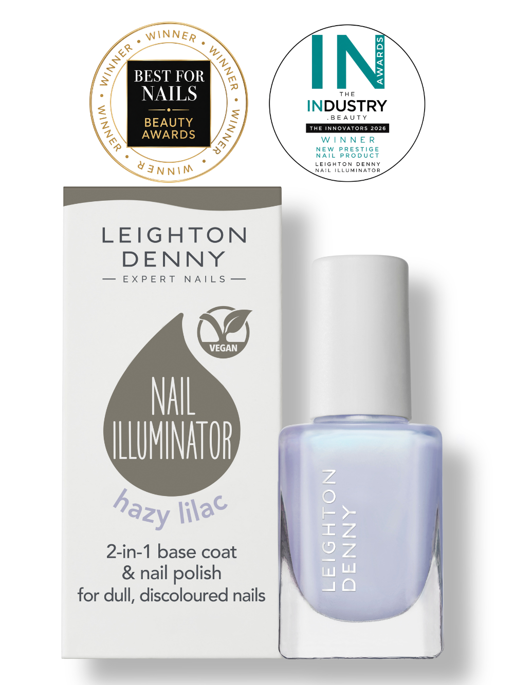 Nail Illuminator Hazy Lilac | nail polish & brightening treatment base coat
