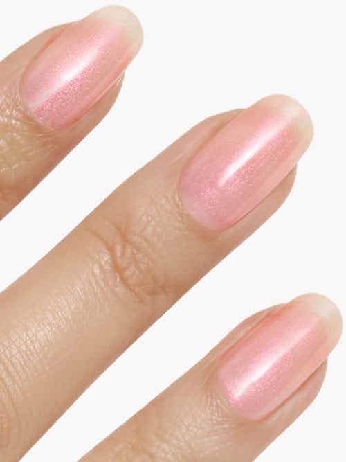 Firefly Wings iridescent sheer peach nail colour on nails