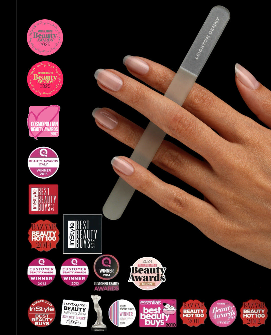 Small Crystal Nail File Duo | Leighton Denny